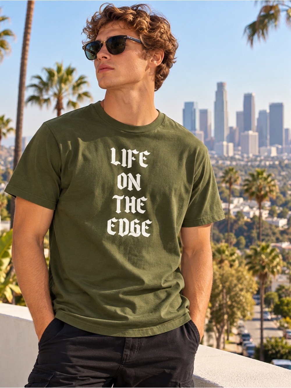 “Life on the Edge” Graphic T-Shirt – Size Medium